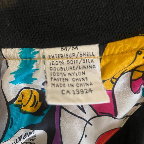 Looney Tunes RARE Vintage Silk Jacket Warner Bros 1992 Sz M - Picture 5 of 7